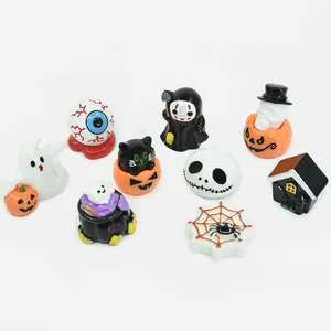 Popular Halloween Eyeball Pumpkin Ghost Resin Flatback Cabochons For Diy Scrapbooking Slime Charms Phone Case Ornaments