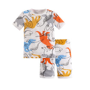 Pyjamas d'été en coton pour enfants, ensemble de vêtements de nuit fantaisie imprimés pour bébés garçons, tailles 3-12 ans, haute qualité - Product Image 1