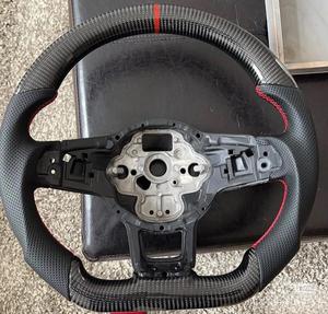 Accessoires de voiture, housse de <span class=keywords><strong>volant</strong></span> en fibre de carbone et daim pour Volkswagen VW Scirocco Golf GTD Variant Jetta GLI <span class=keywords><strong>Polo</strong></span> GTI - Product Image 3