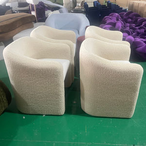 Sillón Blanco de Lujo, Sillón Individual Tapizado Tipo Teddy para Cafetería, Sillón para Biblioteca - Product Image 3