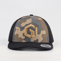 Casquette de baseball sportive en polyester de haute qualité avec broderie camouflage en maille, logo personnalisé en gros, casquette trucker 6 panneaux 112 Sports