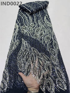 Шоку, оптовая продажа, модное вечернее платье, кружевная ткань, зеленая сетка, вышитая бисером, кружевная ткань для африканской одежды - Product Image 5