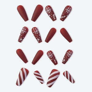 <span class=keywords><strong>Uñas</strong></span> Postizas <span class=keywords><strong>Navideñas</strong></span> Bufenia, 24 Piezas, Diseño <span class=keywords><strong>de</strong></span> Copo <span class=keywords><strong>de</strong></span> Nieve, Estilo Bailarina, Cobertura Completa, Acrílicas, Pre-diseñadas, Forma Ataúd, Longitud Media, para Mujer - Product Image 4