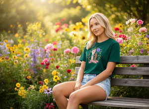 T-shirt per la Giornata internazionale della donna, per donna, manica corta, stampa floreale, girocollo casual, 100% cotone, abbigliamento primaverile ed estivo - Product Image 2