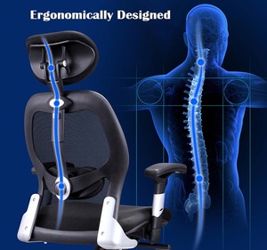 أثاث مكتب منزلي فاخر 2D مسند ذراع Ceo تنفيذي مريح شبكة مع Headrwst - Product Image 2