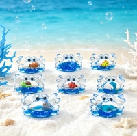 Ensemble de sable mouvant de bureau résistant à l'huile, motif océan de dessin animé, grand modèle de crabe en acrylique, ensemble de jouets cadeaux pour enfants