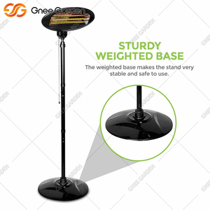 IP34 Waterproof Stainless Steel <b>Gas</b> <b>Heater</b> 650W 1350W 2000W Outdoor All-Season 3 Quartz Elements Rapid Heating Adjustable Height - Product Image 3