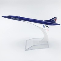 Model Pesawat Diecast Logam Air France Concorde 16cm Skala 1/400, Hadiah Koleksi Ulang Tahun