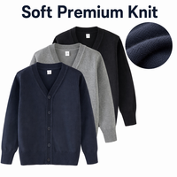 Cárdigan de punto con cuello en V para niños y niñas, chaqueta de manga larga transfronteriza disponible en tallas M y L para primavera y otoño