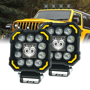 LIUHJG - Foco LED Cuadrado Todoterreno de 4 Pulgadas y 20 W con 10 Lentes RGB, Luz de Trabajo para Motocicleta, ATV, Camioneta, Jeep, Barco, Automóvil - Product Image 1