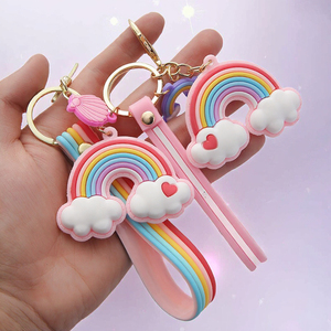Creative 3D Cute Rainbow Donut Rubber Keychain Pendant Children's Backpack Cartoon Doll Blind <b>Box</b> Small <b>Gift</b> Durable - Product Image 3