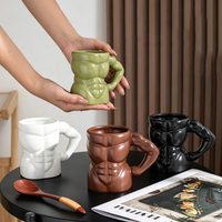 Tasse en céramique 3D Homme Musclé Nouveauté – Mug à café en porcelaine en forme de corps musclé – Cadeau amusant