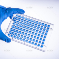 Microplate ELISA transparente à fond en V à 96 puits, stérile ou non stérile, pour liaison moyenne à élevée, avec couvercle, consommables de laboratoire pour la recherche