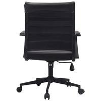 Chaise de bureau moderne en cuir côtelé à dossier bas, réglable, pivotante et réglable en hauteur, pour bureau à domicile et salle de conférence