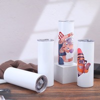 Livraison gratuite US Warehouse 20 oz 20 oz DIY gobelets blancs à double paroi en acier inoxydable maigres et droits gobelet à sublimation