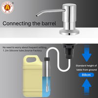 Évier de cuisine multifonctionnel en acier inoxydable nickel brossé avec distributeur de savon intégré et tube de distribution sous l'évier