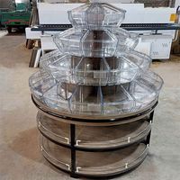 Vitrine d'îlot pliable personnalisable en acrylique transparent moderne pour bonbons, fruits secs et snacks, prix d'usine