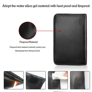Porte-documents portable noir ignifuge et étanche, sacs à documents avec revêtement en silicone non irritant, produits de rangement pour argent et dossiers - Product Image 5