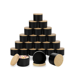 Envases de Vidrio Vacíos con Tapas de Bambú para Crema Facial, Exfoliante Corporal y Cosméticos, Reutilizables, Biodegradables y Ecológicos con Logotipo Personalizado - Product Image 1