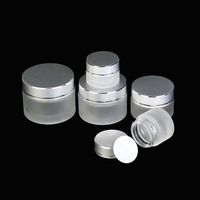 Emballage cosmétique de luxe de 50 ml, pot rond en verre pour pommade, crème, avec couvercle blanc UV