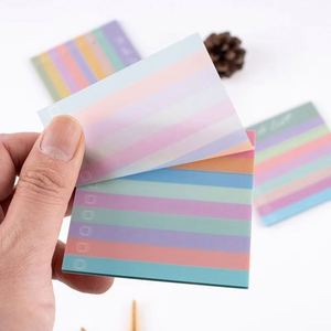 Colorful Rainbow Creative English Self-Adhesive <b>Memo</b> <b>Pads</b> Fresh Cartoon Design Learning Office Supplies for Record <b>Memos</b> - Product Image 2