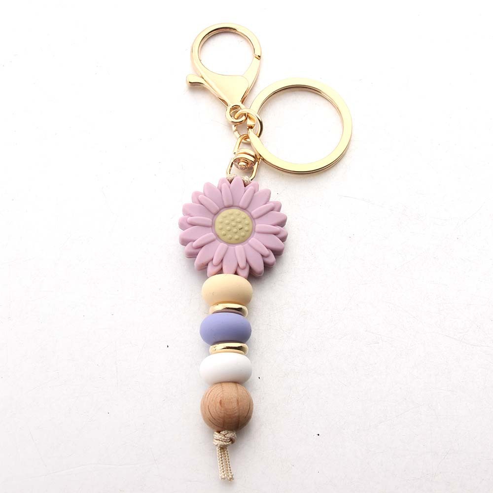 JY Wholesale Custom Silicone Beads Lanyard Badge Reel Keychain ID Card Beaded Pendant Necklace for Teacher Student