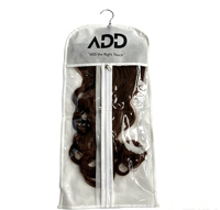 Sac de rangement portable pour perruques, anti-poussière, organisateur d'extensions capillaires avec cintre métallique et fenêtre transparente pour perruques en cheveux naturels
