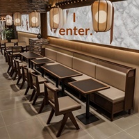 Chaise de salle à manger multifonctionnelle classique chinoise en bois massif, dossier simple, pour salon de thé et restaurant occidental - Ensemble table et chaises