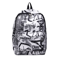 Sac à dos unisexe tendance grande capacité imperméable pour voyage et école, style graffiti japonais décontracté et artistique