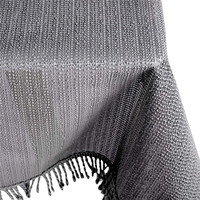 Nappe de jardin moderne en PVC à franges carrées ovales blanches antidérapantes et résistantes aux intempéries pour l'intérieur et l'extérieur.