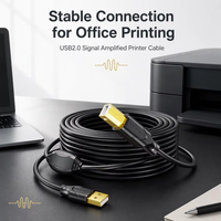 Câble d'extension d'imprimante Mindpure Active USB 2.0 avec amplificateur de signal, 10m 15m, FE1.1S, blindé en cuivre étamé pour imprimante de bureau