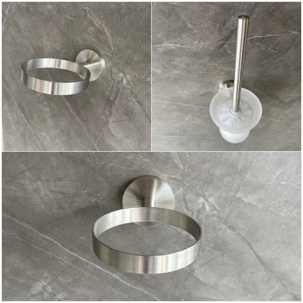 Circular Hidden Toilet Bowl Brush Holder For Bathroom
