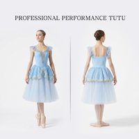 Prenses Romantik Bale Tutu Sahne Performansı Dans Kostümü Uyuyan Güzel için Rhinestone Katmanlı Tül Elbise
