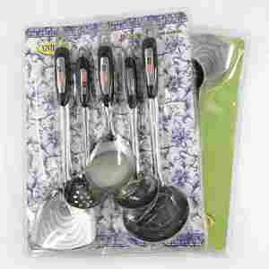 5pcs Plastic Non-Stick Flexible Kitchenware <b>Set</b> with Kitchen <b>Spatula</b> Soup Spoon Frying <b>Spatula</b> Slotted Spoon - Product Image 5