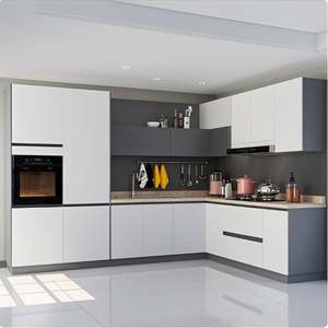 Nouvelle conception moderne, meubles sur mesure pour nouvelle maison, armoire de cuisine modulaire en kit blanc pour les constructeurs, grands projets - Product Image 3