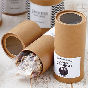 Tube cadeau en carton avec cylindre en papier kraft personnalisable Emballage de flocons d'avoine de qualité alimentaire pour boîtes de céréales Impression de boîtes personnalisées - Product Image 6