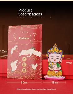 สติกเกอร์โทรศัพท์รูปสัตว์นักษัตร รูปปั้นพระพุทธรูปทองแดง ของมงคลทางศาสนา แม่เหล็กติดตู้เย็น รูปปั้นเทพผู้พิทักษ์ สติกเกอร์โทรศัพท์ - Product Image 5