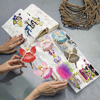 ANTAISEN 51296 Embouts de stylo multicolores en alliage plaqué or avec perles en strass, motif danseuse de ballet mignonne et magnifique, pour DIY