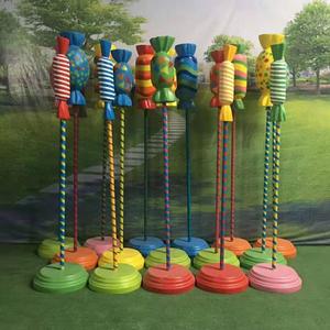 Bonbons géants en fibre de verre sucette sculpture autoportante accessoire Photo/terre de bonbons/décoration de magasin de bonbons de noël - Product Image 1