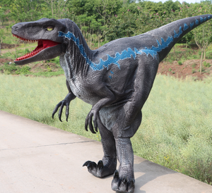 Costume de dinosaure Velociraptor réaliste personnalisé pour adultes, pour spectacle, tenue de dinosaure <span class=keywords><strong>Raptor</strong></span> de <span class=keywords><strong>Jurassic</strong></span> World pour parc d'aventure - Product Image 4