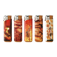 Briquet électronique moderne et élégant à gaz butane rechargeable en plastique bon marché avec boîte d'affichage pour fumer des cigarettes
