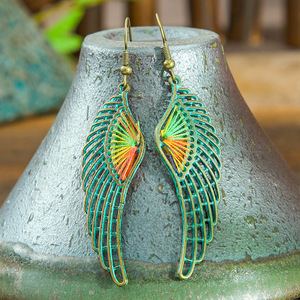 Vintage Flower Drop <b>Earrings</b> Women's Turquoise Alloy 22k <b>Gold</b> Plated Everyday Wear Fine <b>Dangle</b> <b>Earrings</b> - Product Image 4