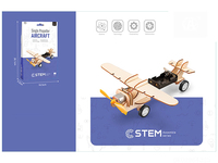 Rompecabezas de madera para niños, juguete educativo para aprendizaje temprano, avión, STEM