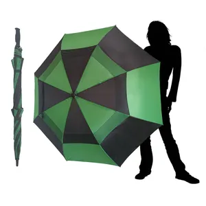 Оптовая продажа от производителя, большой двухслойный зонт для гольфа с защитой от ветра, 30 дюймов