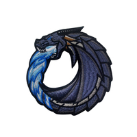 100% broderie couleurs Dragon de feu animaux mythiques Patch avec crochet support pour bricolage tactique sac vestes chemise étiquettes en tissu