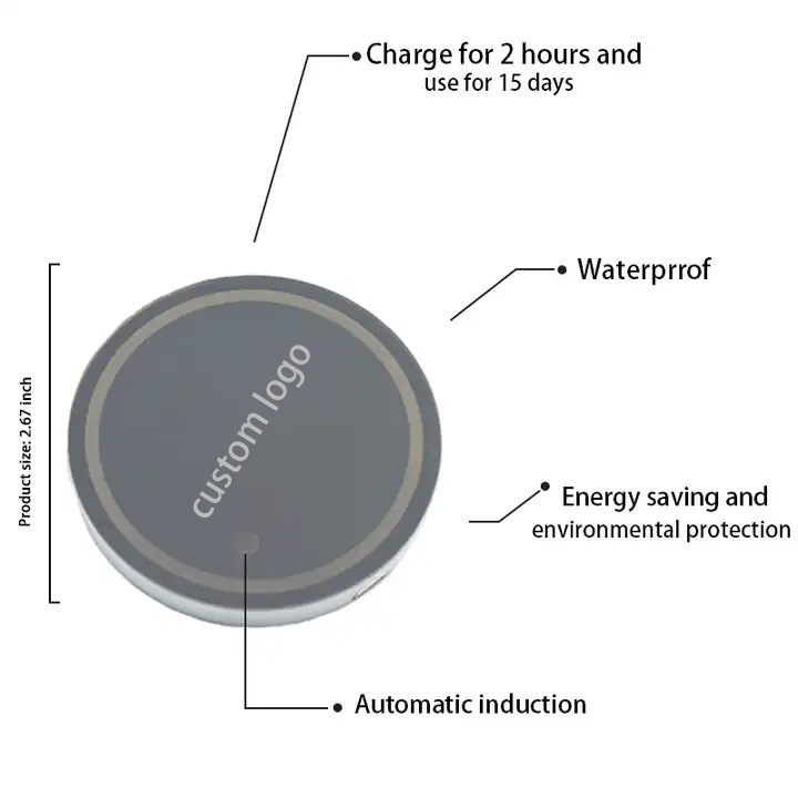 Relyus Luxury Car LED Coaster Cup Holder - 7-Color Changing USB Charging Light Sensor DIY Logo 6.8cm