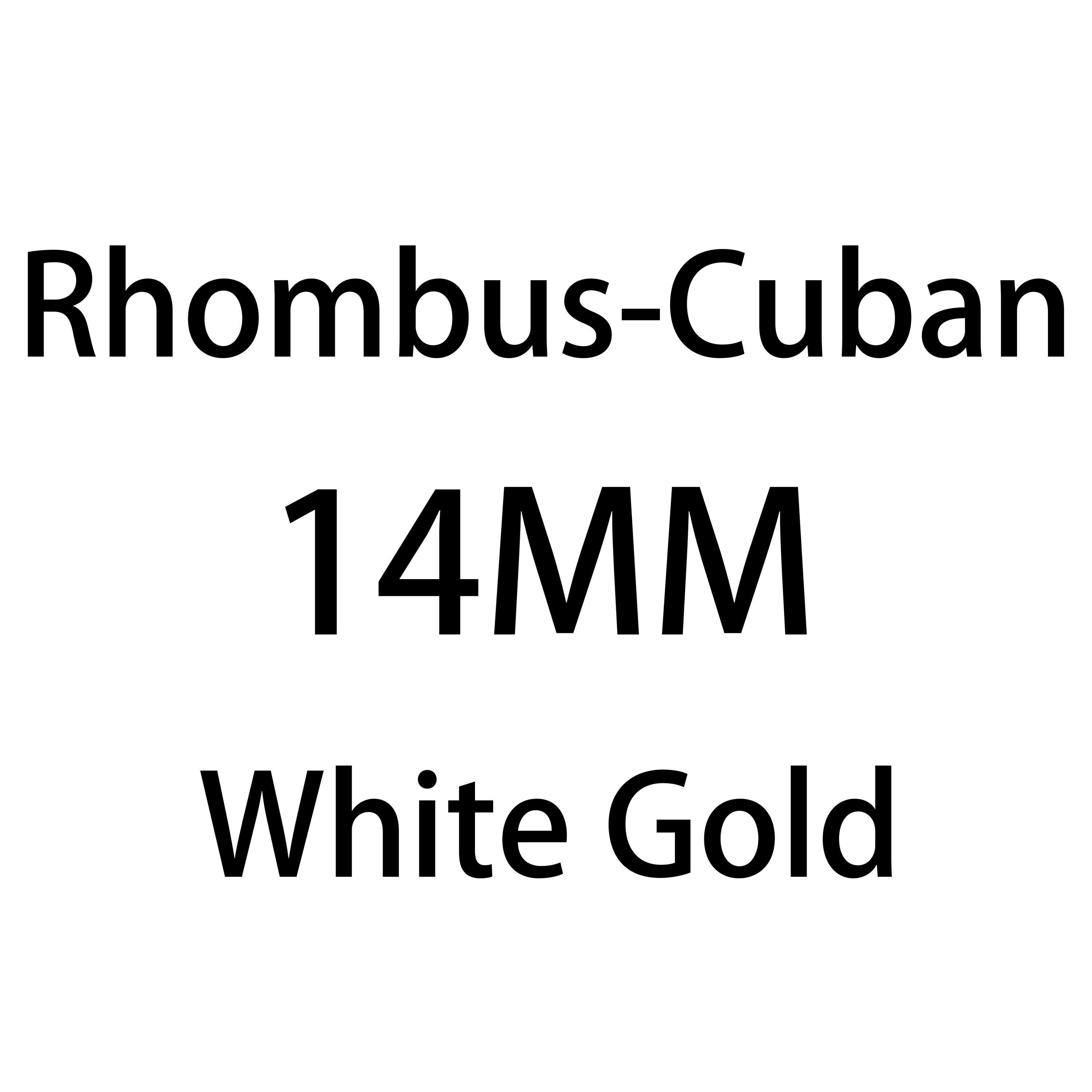 Oro Blanco de 14 MM