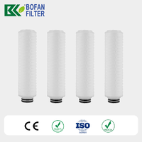 Kartrid Filter Lipat PP Aliran Tinggi Elemen Filter Presisi Kelas Makanan untuk Pengolahan Air, Filtrasi Bahan Kimia, dan Minuman