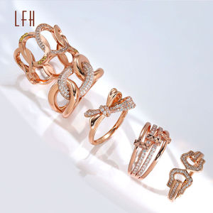 Anillos de Compromiso y Matrimonio Clásicos de Oro AU750 de 18K con Circonita, Joyería de Oro Real de 18k para Regalos de Aniversario - Product Image 2