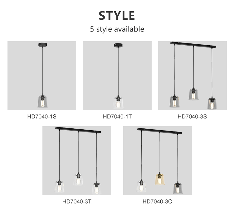 Glass Lamp Decoration Office Living Room Kitchen Modern Hanging E27 Pendant Light